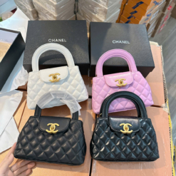 Túi Chanel Kelly 23K Mini Size 19 Đen Trắng Tím